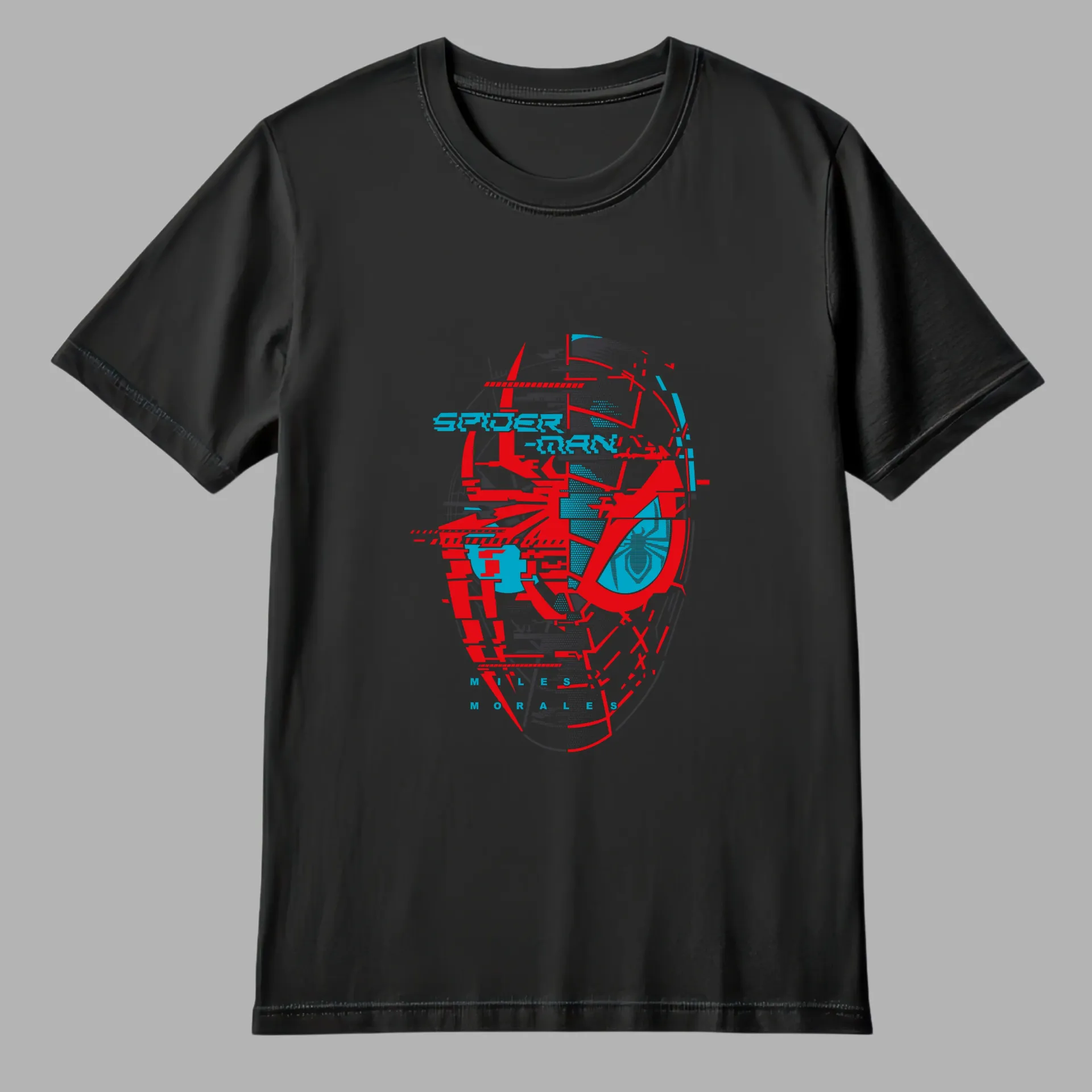 Men's Premium Cotton Spiderman Print Regular Fit Black T-Shirt